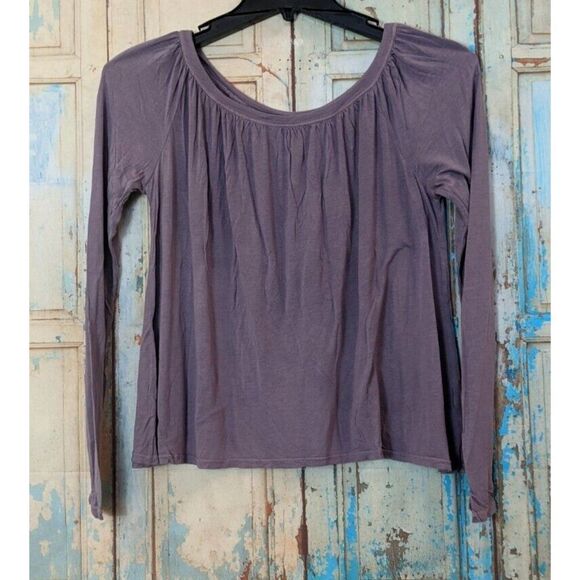 Lamade Womens Size XS Purple Long Sleeve Round Neck Open Back Pullover Top - Picture 1 of 8